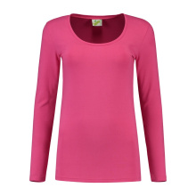 L&S T-shirt Crewneck cot/elast LS for her - Topgiving