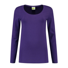 L&S T-shirt Crewneck cot/elast LS for her - Topgiving