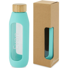 Tidan fles van 600 ml in borosilicaatglas met siliconen grip - Topgiving