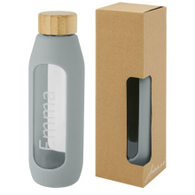 Tidan fles van 600 ml in borosilicaatglas met siliconen grip - Topgiving