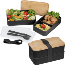 Dubbel-laags lunchbox van PP en bamboe - Topgiving