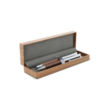 Balpen en rollerball set Walnoot hout - Topgiving