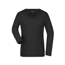 Ladies' Stretch V-Shirt Long-Sleeved - Topgiving