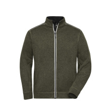 Men's Knitted Workwear Fleece Jacket - SOLID - - Topgiving