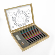 Woodart 12 wooden coloured pencils - Topgiving