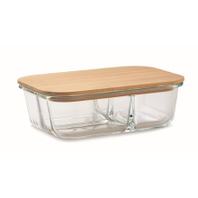 Glazen lunchbox bamboe deksel - Topgiving