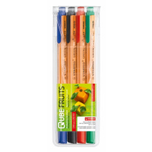 Fineliner stabilo greenpoint etui met vier stuks - Topgiving