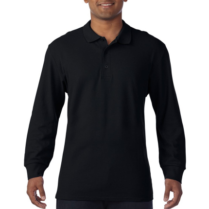 Gildan Polo Premium Cotton Double Pique LS for him - Topgiving