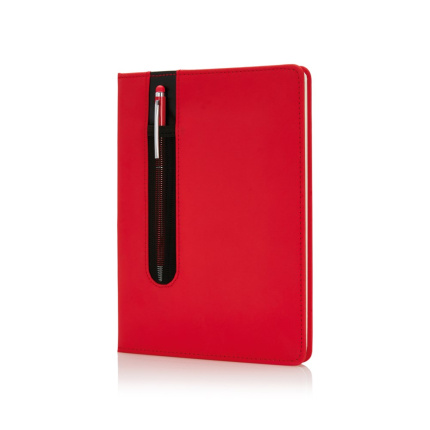 Standaard hardcover PU A5 notitieboek met stylus pen - Topgiving