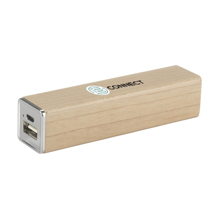 Powerbank 2000 wood externe oplader - Topgiving