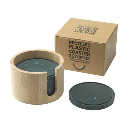 Recycled Plastic Coaster Set onderzetters - Topgiving