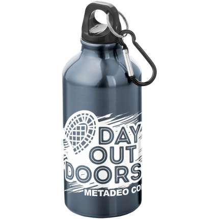 Oregon 400 ml aluminium waterfles met karabijnhaak - Topgiving