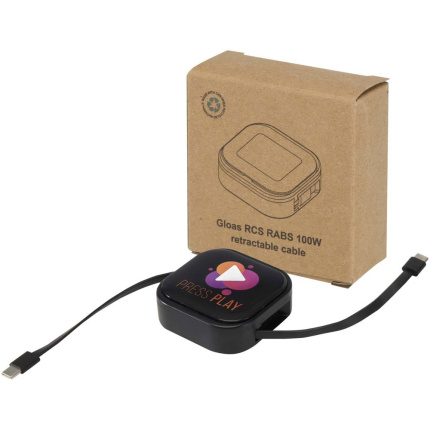 Gloas 5 in 1 gerecyclede, intrekbare datasynchronisatiekabel en snellaadkabel 100 W met smartphonetoolkit - Topgiving