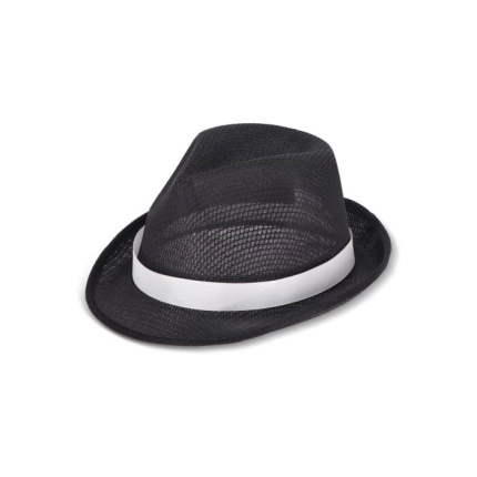 Polyester hoed met band - Topgiving