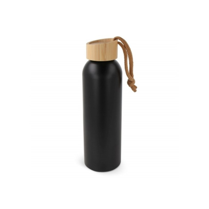Waterfles recycled aluminium met bamboe dop 600ml - Topgiving