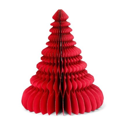 SENZA Papieren Glitter Kerstboom Rood - Topgiving