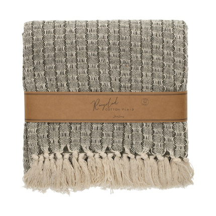 JENS Living Recycled Cotton Plaid Senn Groen - Topgiving