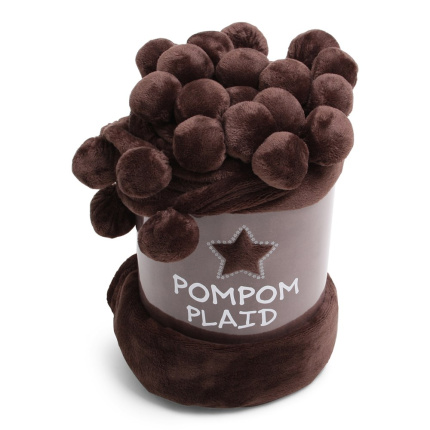 Pom Pom Plaid Solid Brown - Topgiving