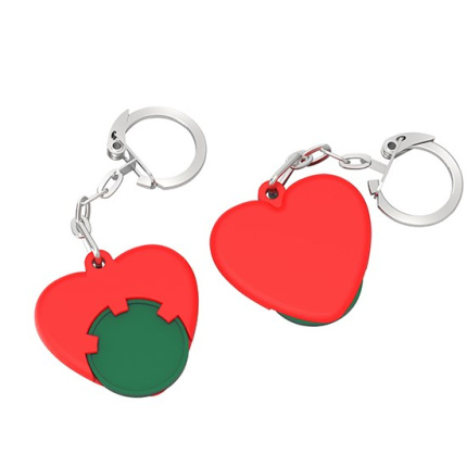 Chiphouder met winkelwagenmuntje 1€ "hart" - Topgiving
