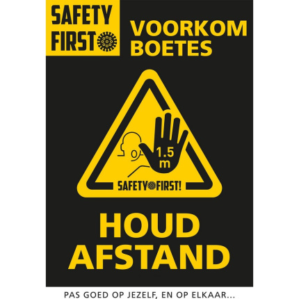 Deur sticker A4 - Houd afstand (set van 2) - Topgiving