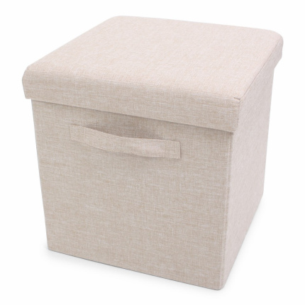 Foldable storage pouffe with handles yarn - Topgiving