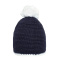 Pompon Hat with Contrast Stripe - Topgiving